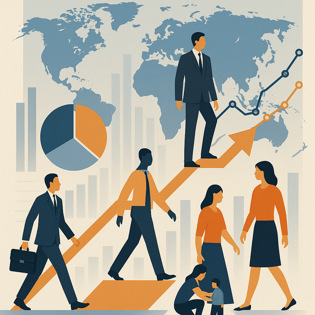Cover illustration for Navigating the Evolving Landscape of Global Employment and Demographic Trends